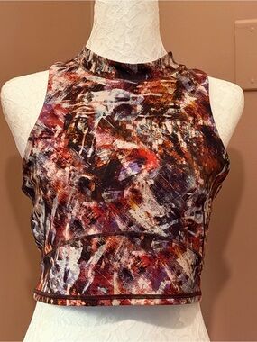 lululemon athletica Abstract Multicolor Cropped Tank - Brown & Red